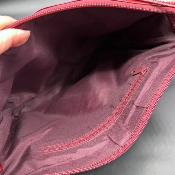 Vintage Red Purse Eel Skin Shoulder Bag Lee Sands Korea 1970s Retro Fashion - Picture 4 of 15